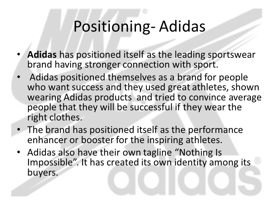 Adidas brand positioning hotsell